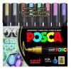 Marcadores Uni Posca Pc-5M 2,5mm Colores Metalicos Set x 8 Colores (27330)